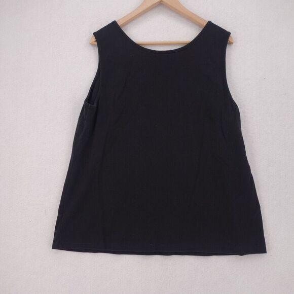 Lands' End Relaxed Tank Top Women's 1X 18 Black 100% Cotton - Picture 5 of 5